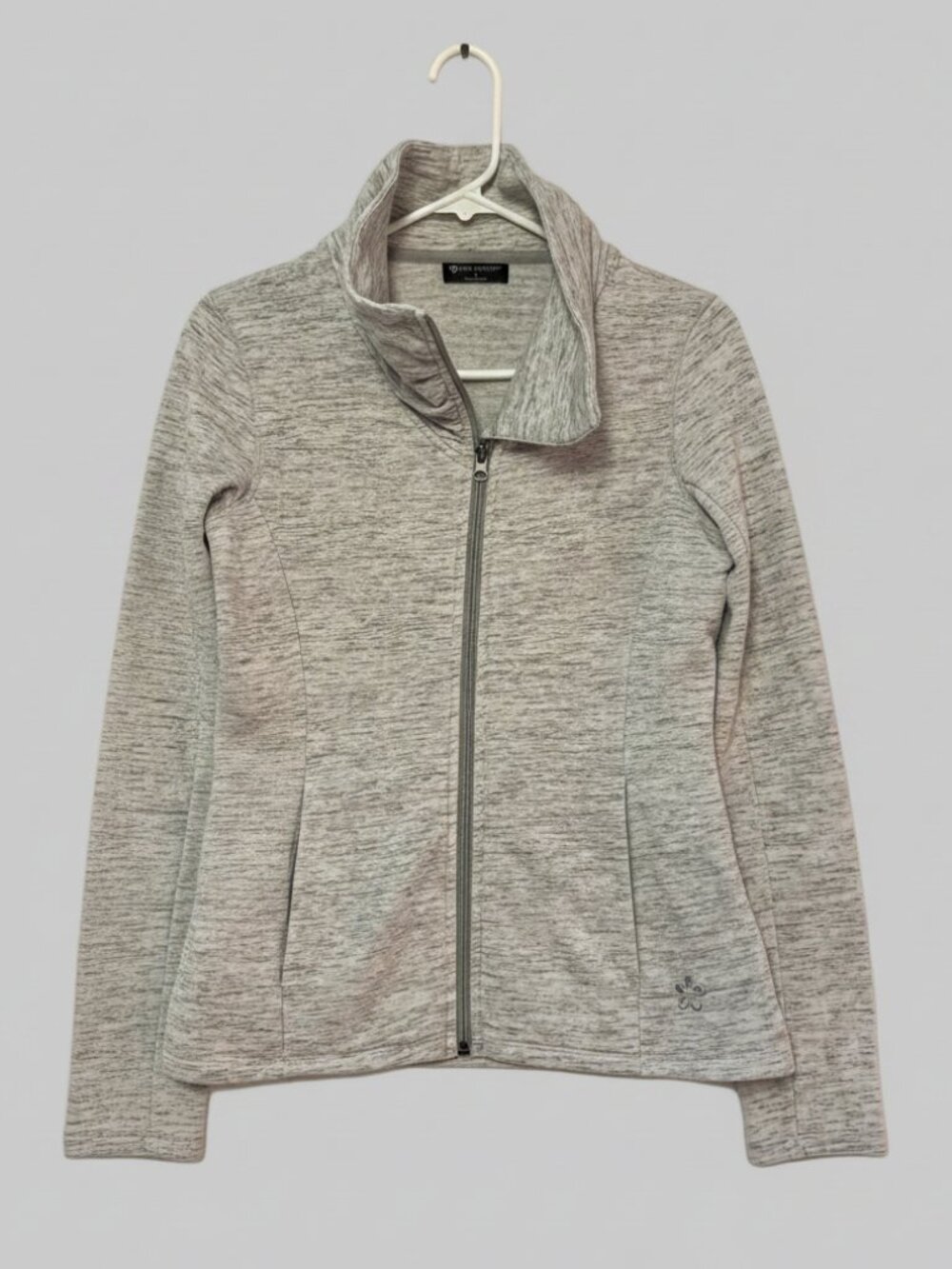 Tuff Athletics Gray Full Zip Cowl Neck Asymmetrical Fleece Jacket Small